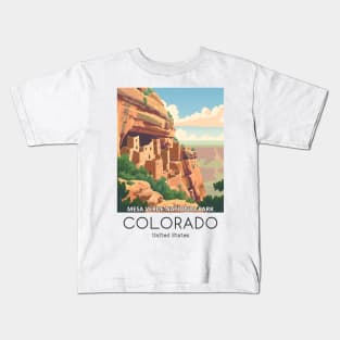 A Vintage Travel Illustration of Mesa Verde National Park - Colorado - US Kids T-Shirt